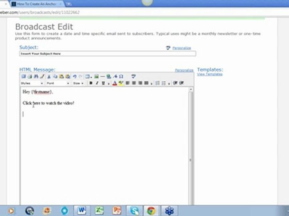 Putting Hyperlinks In Your Aweber Email