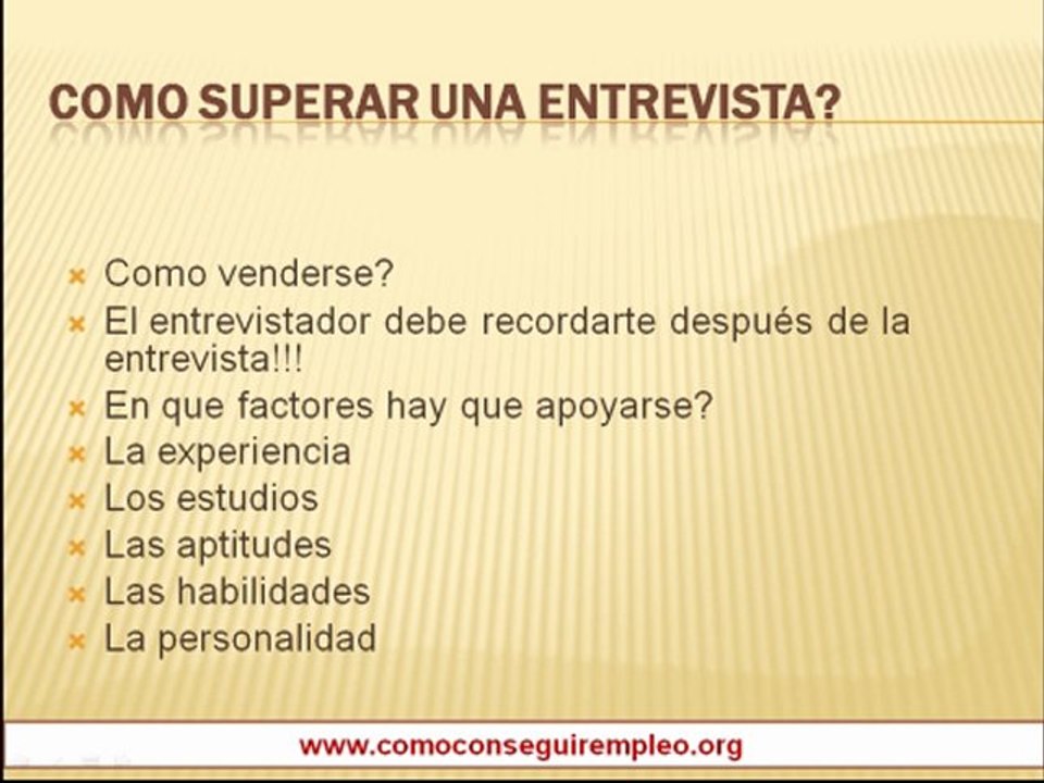 Como superar una entrevista de empleo- principios basicos