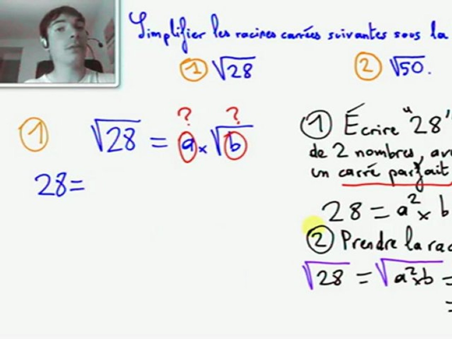 2nde Comment Simplifier Une Racine Carree Video Dailymotion