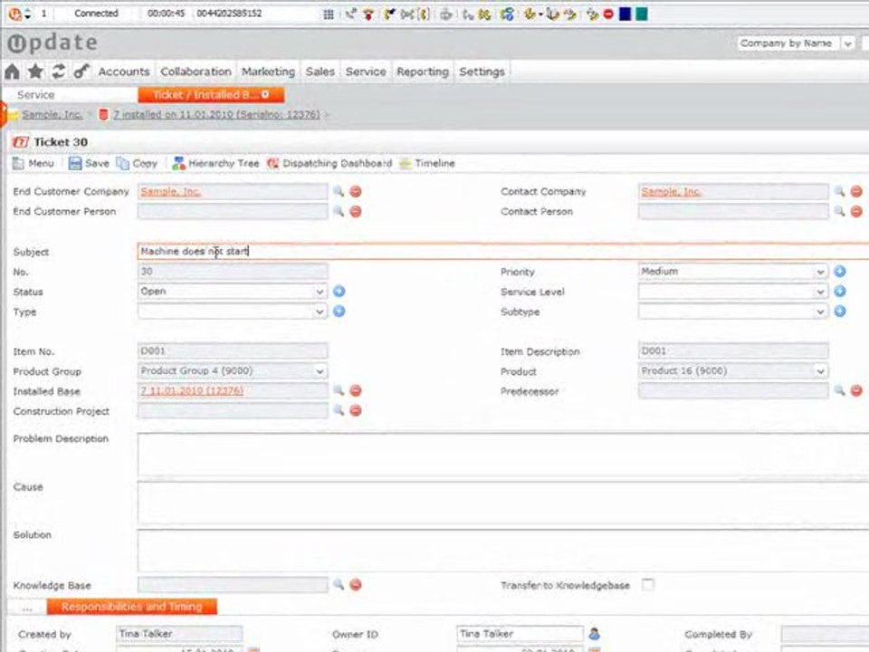 Processus CRM -  tickets incidents ticketing