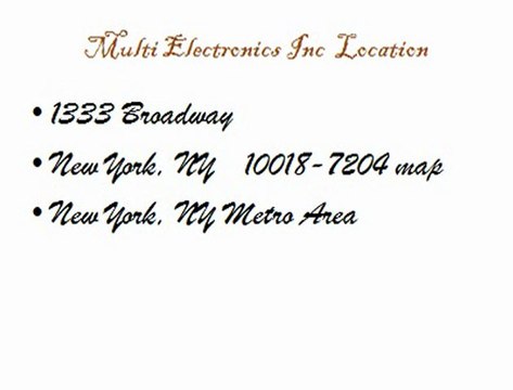 Multy Electronic Inc Multy Electronics complaints