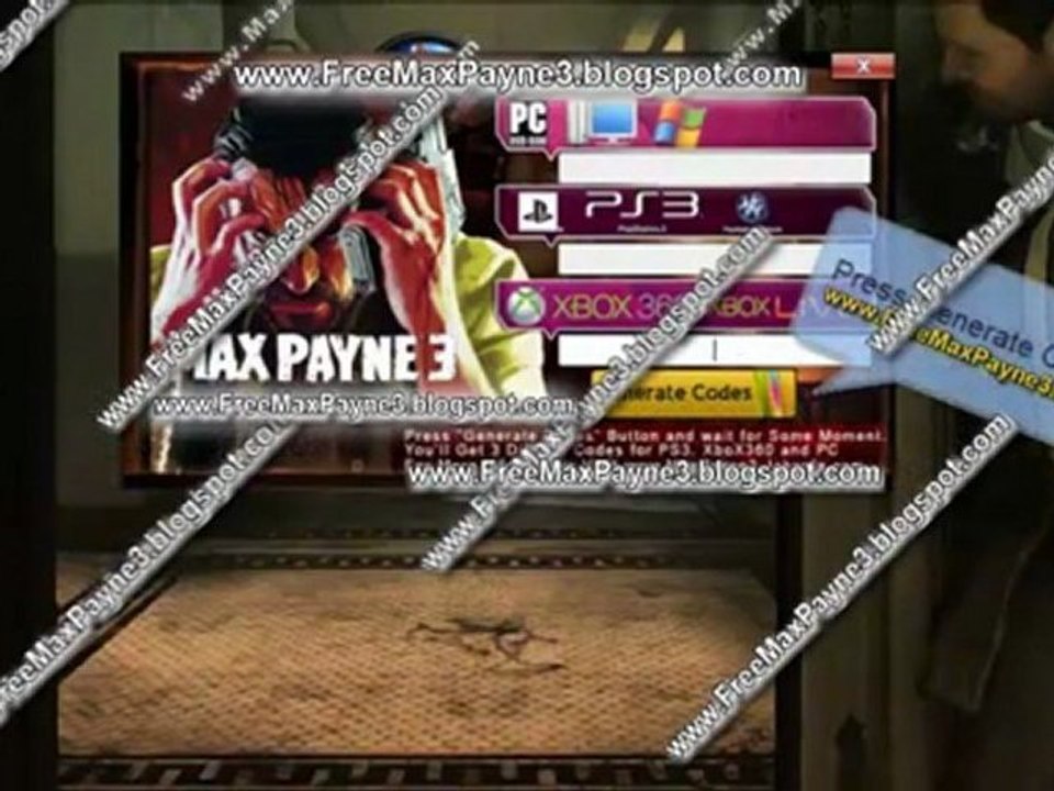 Free PS3 Redeem Code Generator for Max Payne 3