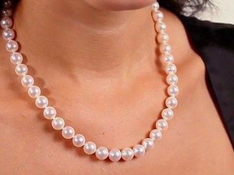 Akoya Pearl Necklace Strand -Stunning! by Pure Pearls Size 9.0-9.5mm