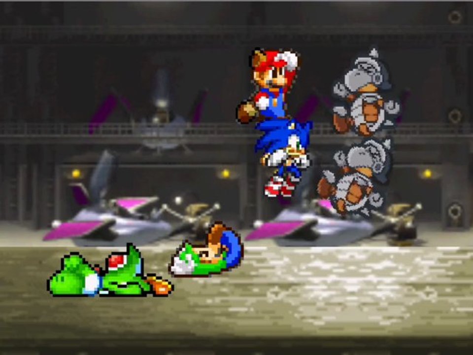 SMBZ - Team Mario & Sonic vs Army Basilisx