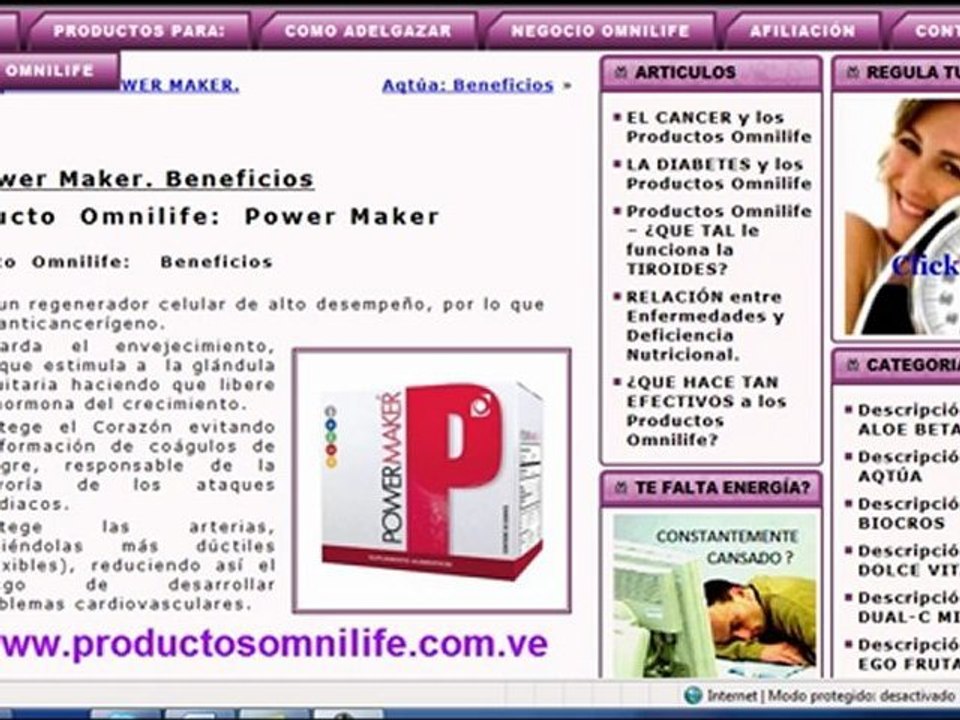 Producto Omnilife  Power Maker, poderoso regenerador celular.