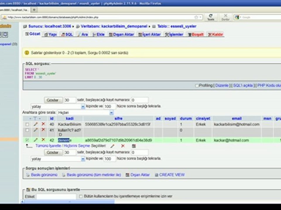 KackarBilisim Sesli Sohbet Paneli Myadmin'den Yetki Yazma Videolu Anlatım