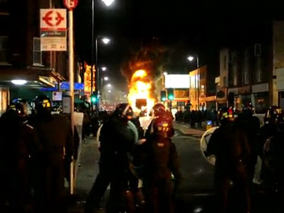 Blazes, looting in north London riot