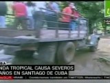 Onda tropical causa inundaciones y daños en Santiago, Cuba