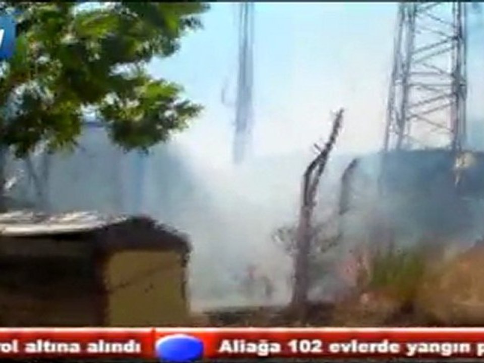 Aliağa 102 Evler'de yangın