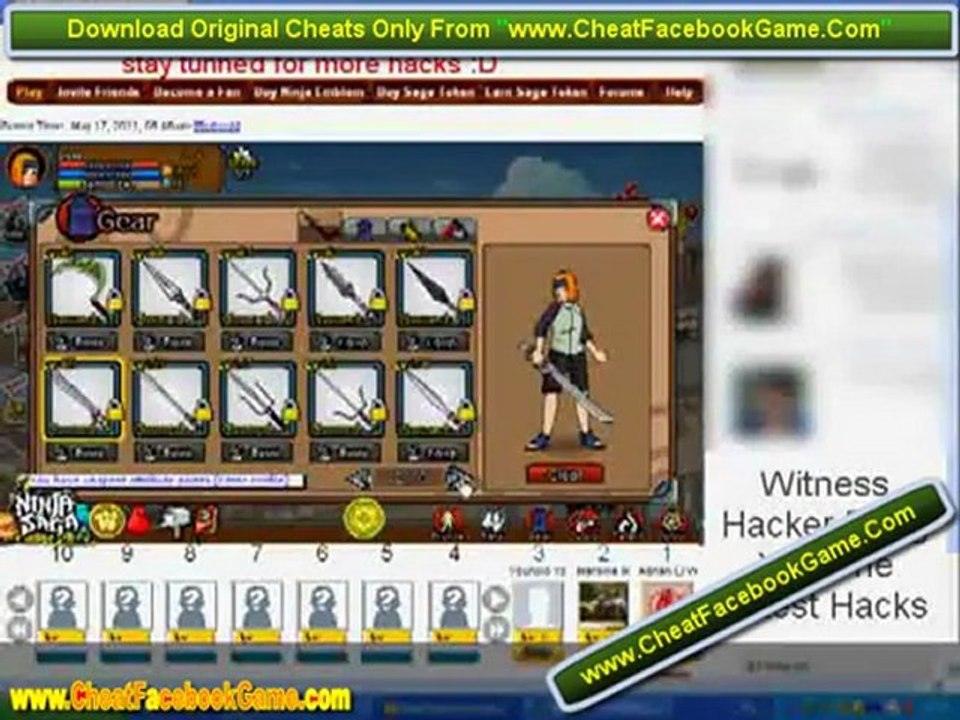 Ninja Saga All in One Cheats AUGUST 2011