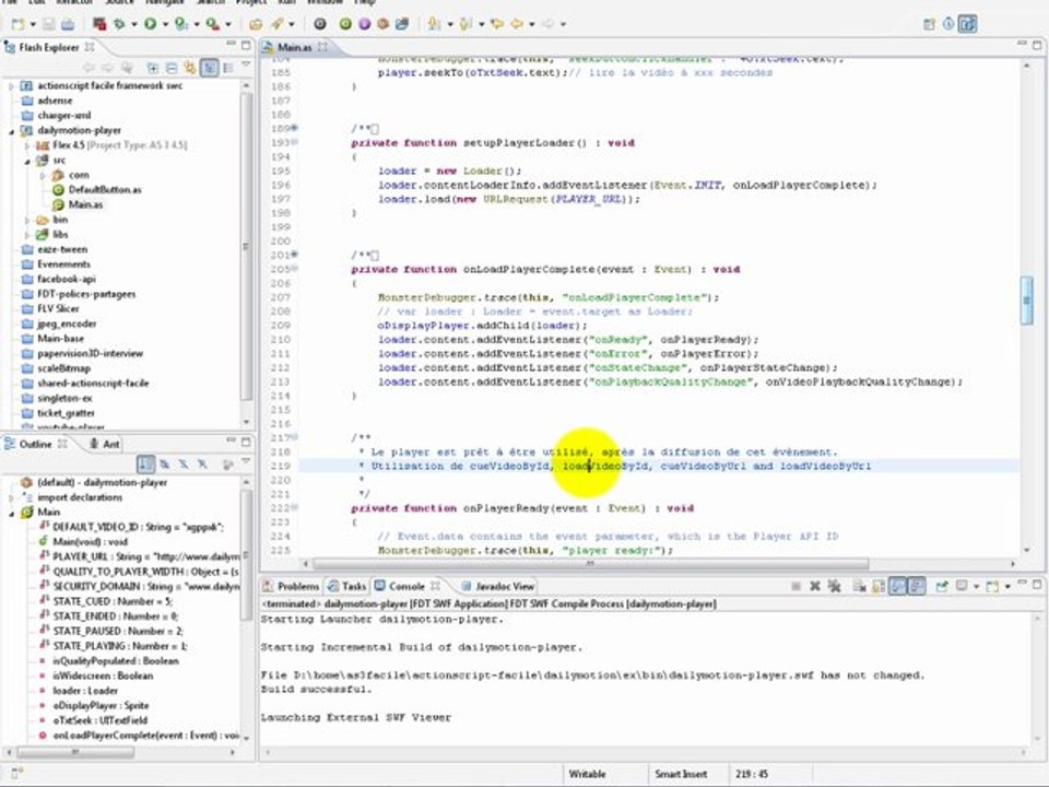 Personnaliser le Player Dailymotion en AS3 et utiliser le streaming (API Dailymotion)
