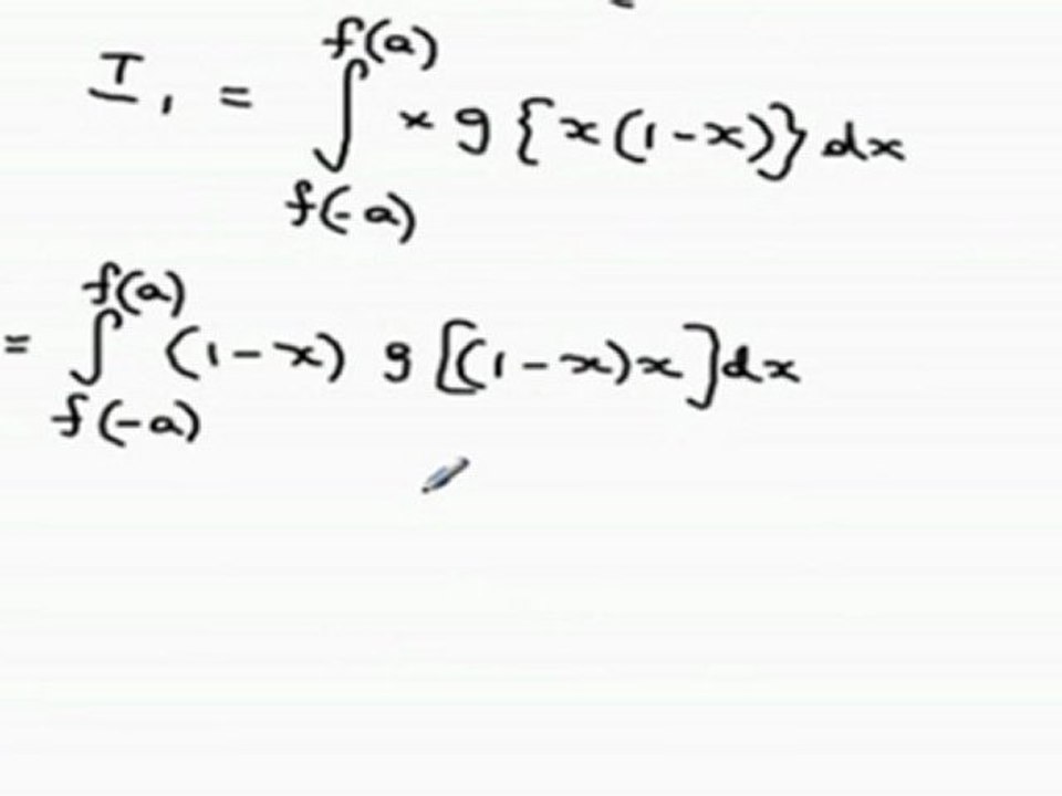 Definite Integrals - Get I1 in terms of I2