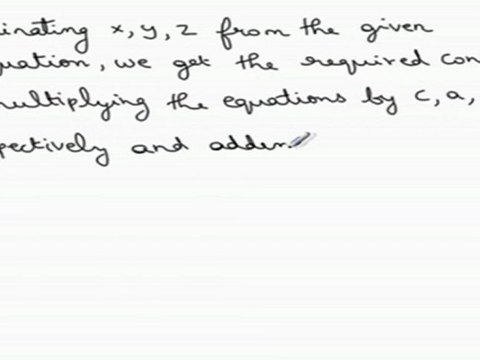 Three Dimensional Geometry, Vector Algebra - Algebra of eliminating 3 variables