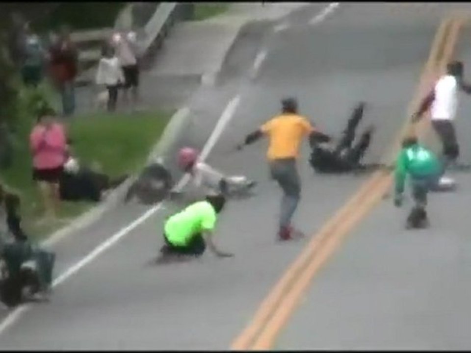 Kettenreaktion Sturz beim Longboarden Fail