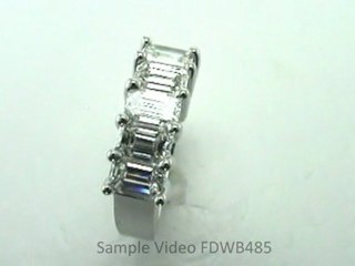 FDWB485EM Emerald Cut 5 Stone Diamond Wedding Anniversary Band