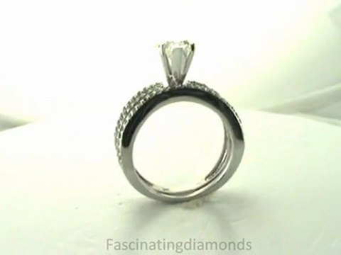 FDENS3134HT Heart Shape Diamond Split Band Wedding Bridal Rings With Pave Setting