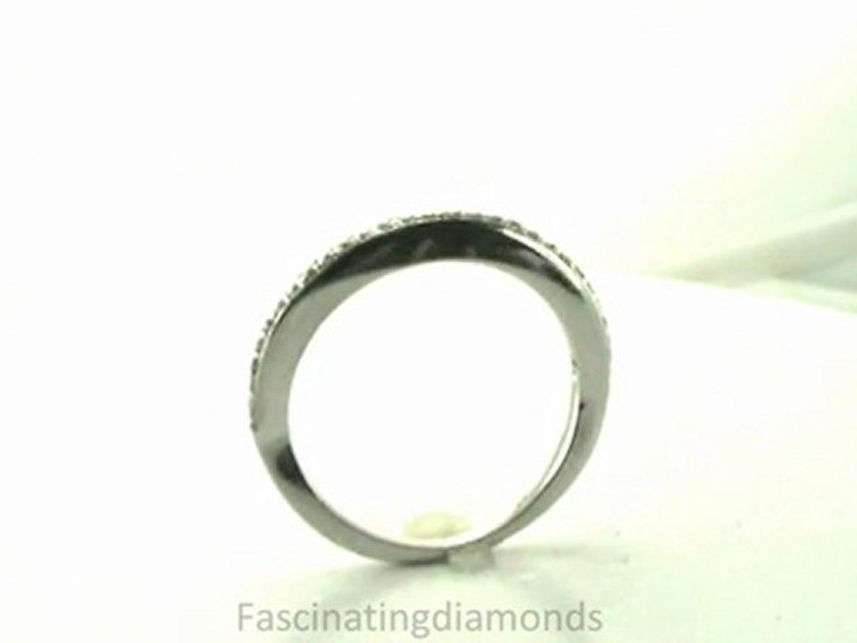 FDENS3134B Round Cut Diamond Split Wedding Bridal Band With Pave Setting