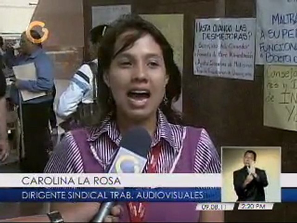 Protestan trabajadores de ANTV