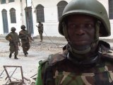 African Union soldiers patrol Mogadishu