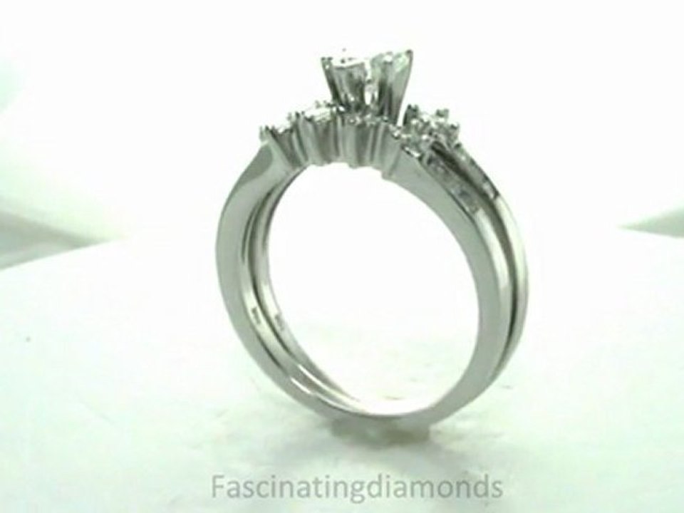 FDENS3121HT  Heart Shape And Princess Diamond Bridal Rings Set Kite Shape