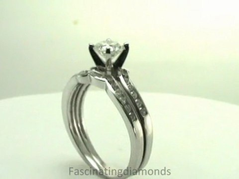 FDENS3092RO Round Shape Diamond Intetrwined Channel Bridal Wedding Rings Set