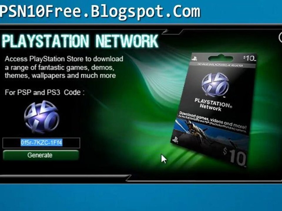 Playstation Network PS3 PSN Card Generator 10$ - Tutorial