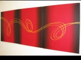 Abstract painting - Gold Strands - canvas modern contemporary art