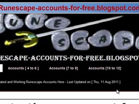 Free Runescape Accounts And Passwords August 2011 !