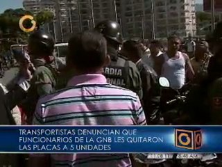 GNB remueve placas de autobuses