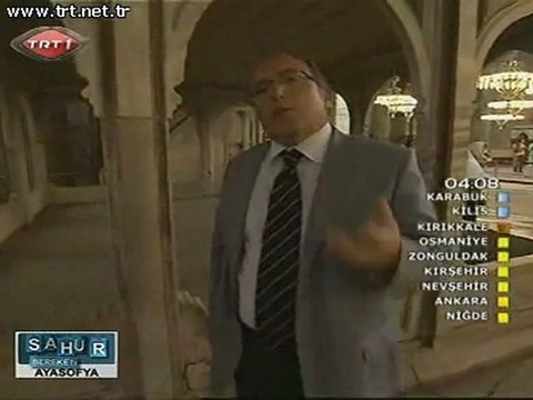 AYASOFYA içi Mihrap Minber Kürsü Mahfil TRT