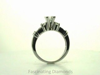 FDENS285PRR Princess Cut Diamond Three Stone Engagement Ring With Channel Set Side Stones