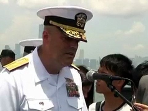 USS Ronald Reagan docks in Hong Kong