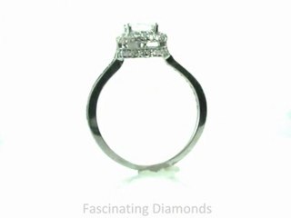 FDENS1697PRR  Princess Cut Diamond Engagement  Ring Vintage Style Pave Setting
