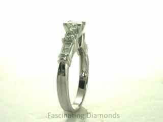 FDENS286PRR  Princess Cut Diamond Three Stone Engagement Ring With Channel Set Side Stones
