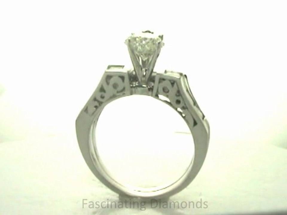 FDENS151HT  Heart Shape Diamond Vintage Channel Wedding Rings Set