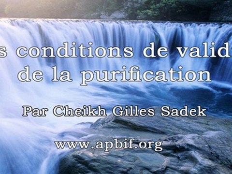 Conditions de validité de la purification - Cheikh Gilles Sadek apbif