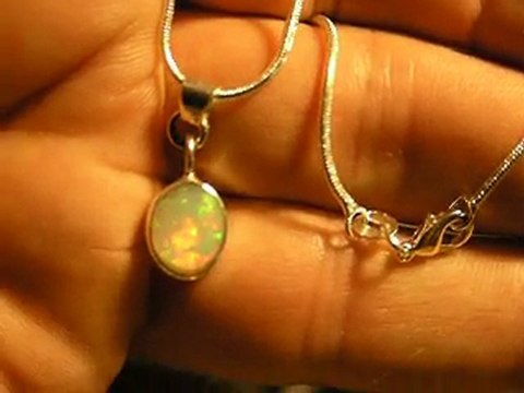 ethiopia opal sterling necklace