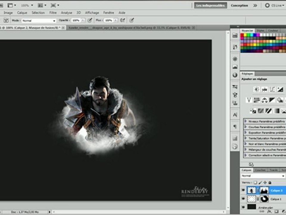 Tutoriel "utilisation d'un Render PNG et de Brushes" photoshop