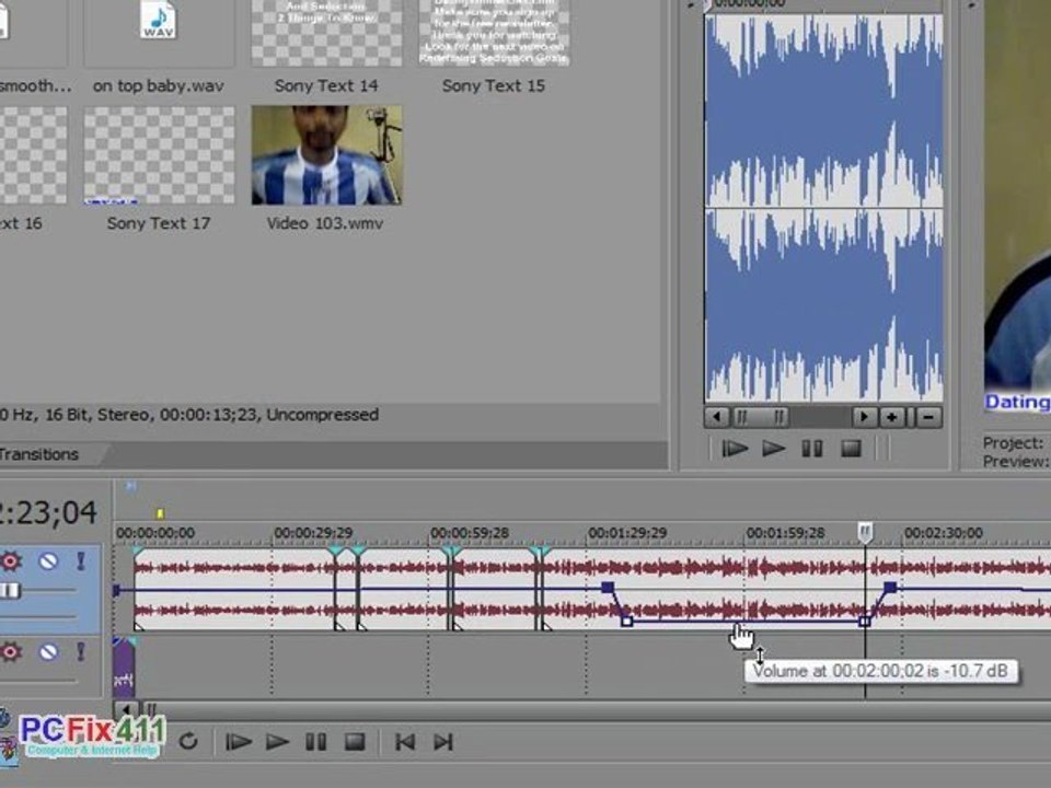 Change Volume And Insert Volume Envelope In Sony Vegas 9