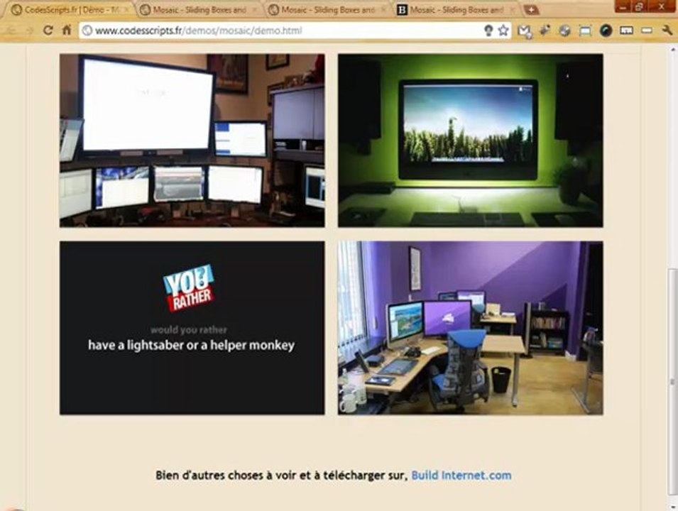Mosaic un Portfolio réalisé avec jquery et css