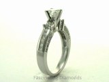 FDENS1187PRR  Princess Cut Three Stone Diamond Engagement Ring Channel-Set