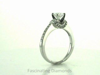 FDENS3078ROR Round Diamond Engagement Ring With Round Pave Set Side Stones