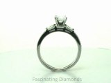 FDENS3074RO  Round Cut And Baguette Diamond Engagement Ring In Prong Setting