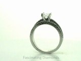 FDENS3073RO  Round Diamond Engagement Rings Set With Round Pave Set Side Stones