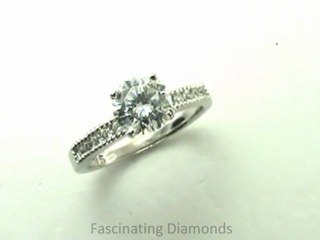 FDENS3054ROR  Round Diamond Bridal Ring With Round Pave Set Side Stones