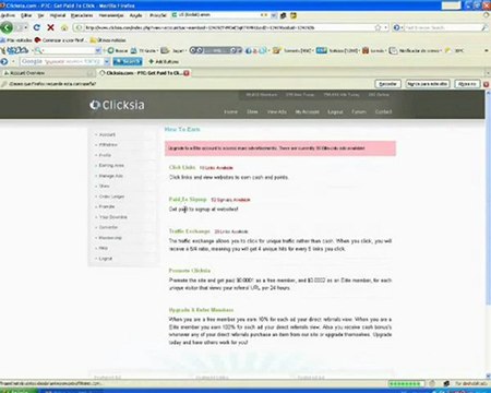 Gana dinero con Clicksia PTC(mejor que Neobux)