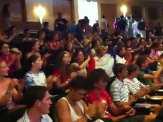 Ambiance avant le début des catéchèses, au Palacio Municipal de Congresos