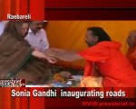 Sonia Gandhi discussing inaugurating roads (raebareli) 18 may 2010