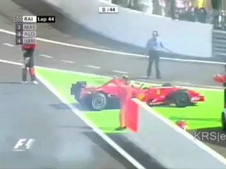 Spa 2007 Kimi Räikkönen doing a donut