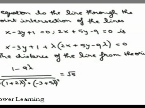 Two dimensional Geometry, Straight Lines and Pairs of Straight lines - Family of lines